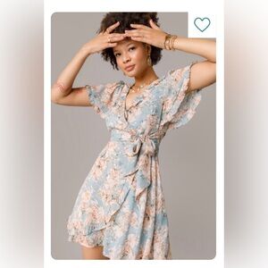 Floral Ruffle Wrap Mini Dress size small